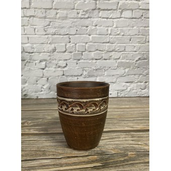 Стакан из красной глины декор 0,4 / 1 шт