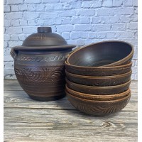 Супник 4 л + тарелки глубокие декор